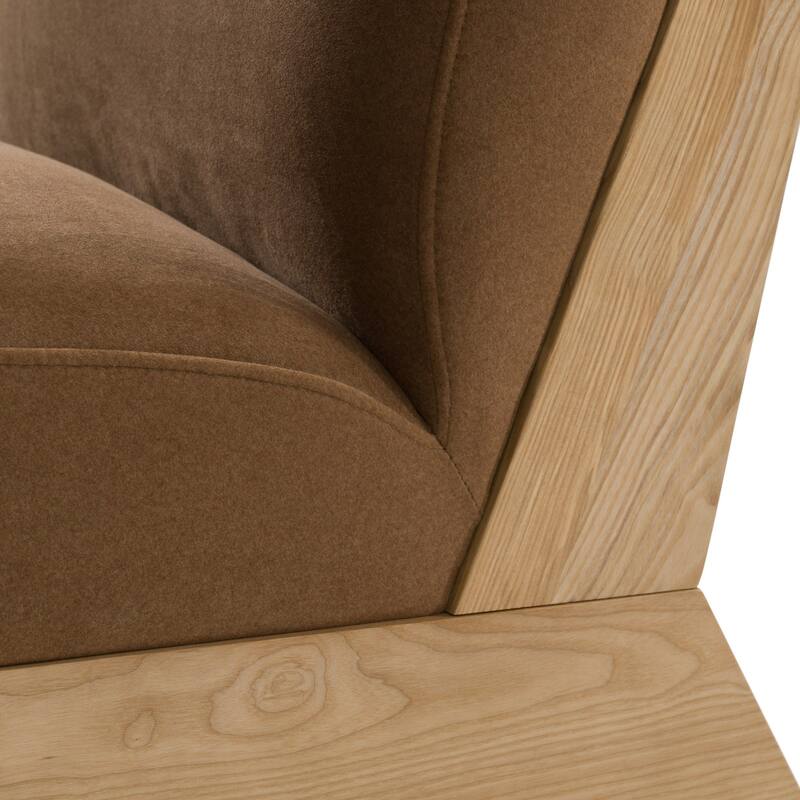 Divani Casa Vance Modern Sand Fabric & Wood Accent Chair