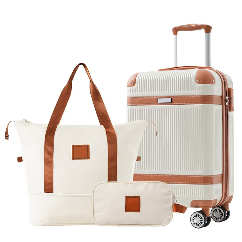 Hardshell Luggage Sets 3 Piece Carry-on Suitcase Double Spinner Wheels with TSA Lock for Men Women