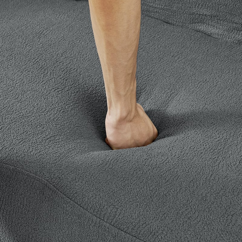 GDFStudio - Ami Curved Compressed Modular Sectional Sofa in Lamb's Wool Fabric