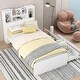 preview thumbnail 20 of 31, Twin Storage Platform Bed with 4 Shelves, 2 Drawers, LED Light, Grey