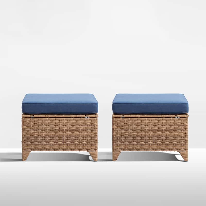 Outdoor Wicker Ottomans Rattan Footrests