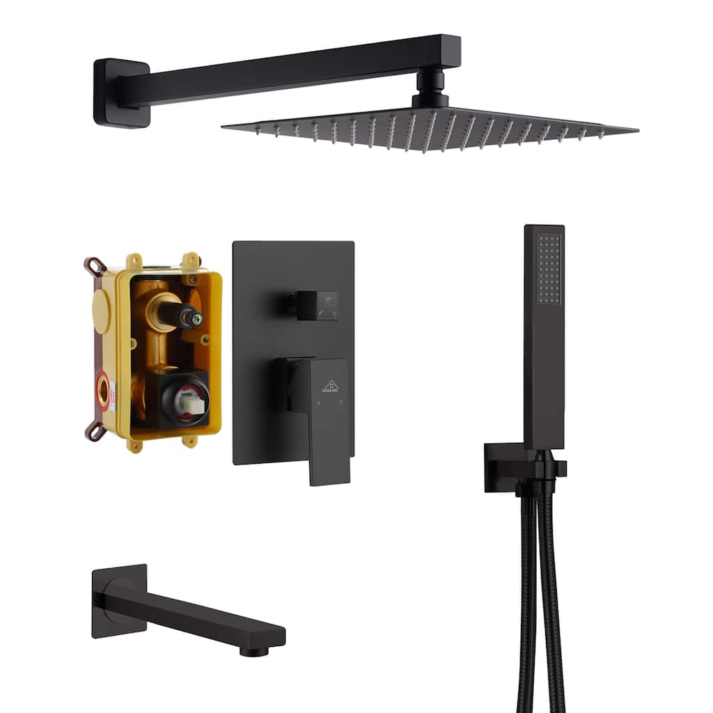 3 Function 10" Wall Mounted Dual Shower Heads Shower System With Tub Spout