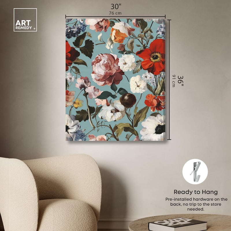 Floral Tapestry I Canvas by Art Remedy, Gallery Wrapped