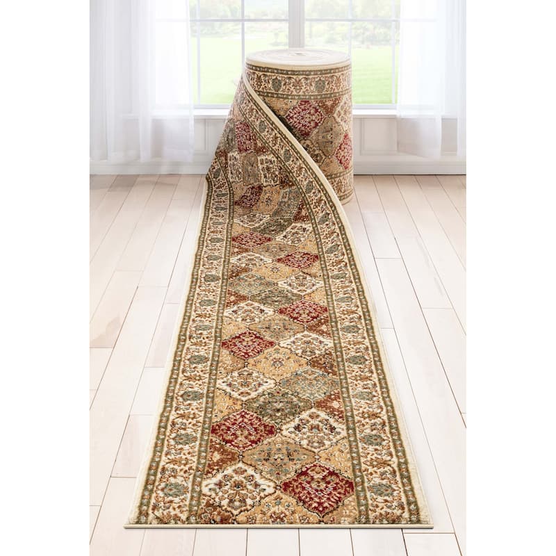 Custom Size Runner Barclay Pyla Persian Trellis Transitional Stair Rug - 2' 3" x 19' - Red - Runner