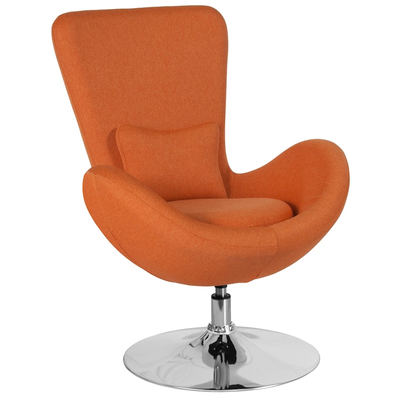 LeatherSoft Swivel Side Reception Chair with Bowed Seat
