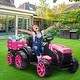 preview thumbnail 1 of 11, 12V Kids Ride On Tractor with Trailer, Battery Powered Electric Vehicles Toy Pink