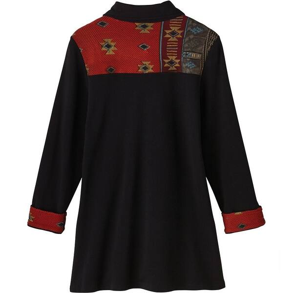 Shop Women S Long Coat Novelty Buttons Southwestern Print
