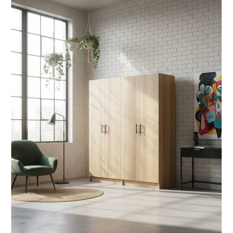 Modex Multi-Purpose Utility Storage Cabinet (2-Piece Set) - W 63″ × D 15.7″ × H 70.9″