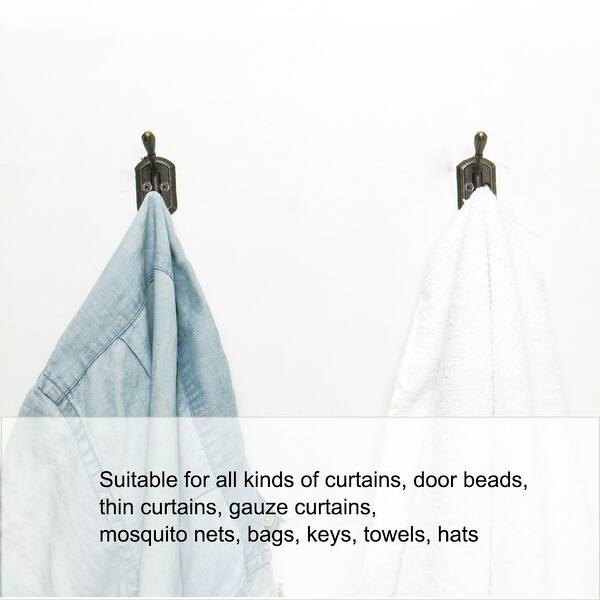 Shop 4pcs Robe Hooks Zinc Alloy Dual Hook Coat Scarf Diy Hanger W