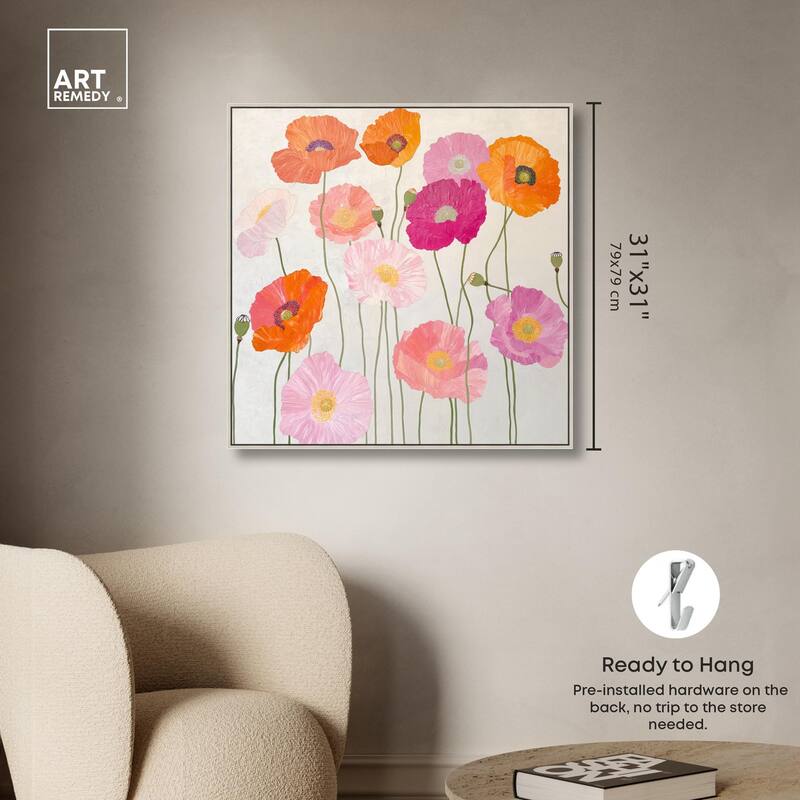 Sunset Poppy Chorus II Canvas by Art Remedy