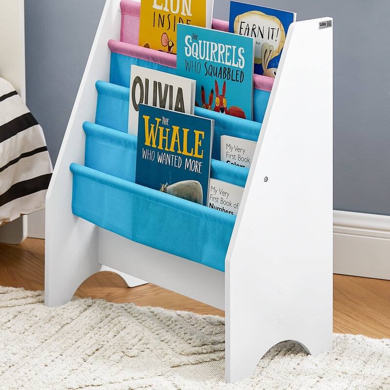 Haotian FRG225-W, Children Kids Bookcase Book Shelf Toy Standing Storage