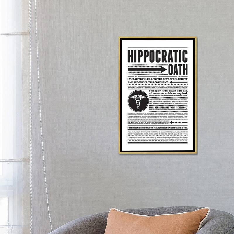 iCanvas "Hippocratic Oath" by Benton Park Prints Framed Canvas Print