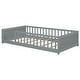 preview thumbnail 14 of 58, Sturdy Structure Floor Twin size Platform Bed with Built-in Book Storage Rack,Kids and Baby
