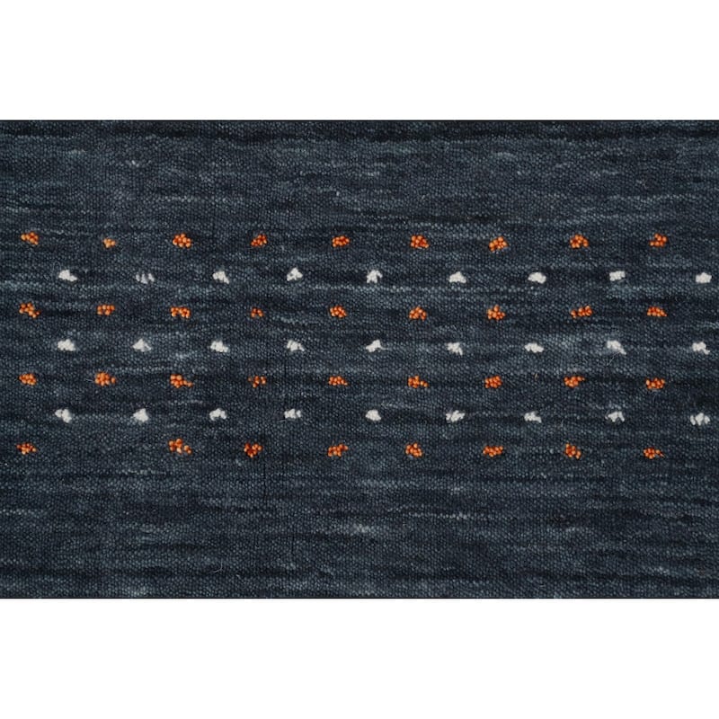 Hand Knotted Oriental 100% Wool Carpet Tribal Animal Pictorial Navy Blue & Blues Gabbeh Area Rug - 9' 11'' X 8' 0''