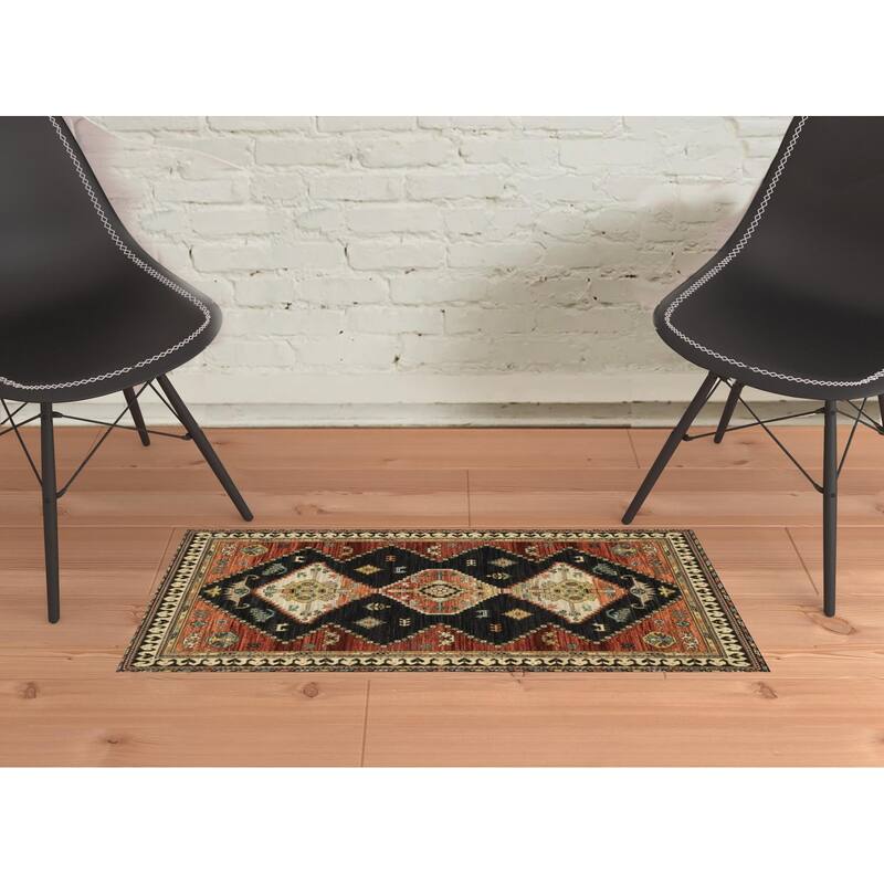 HomeRoots Oriental Traditional Rectangle Area Rug - 36.22' X '23.62' X '0.31