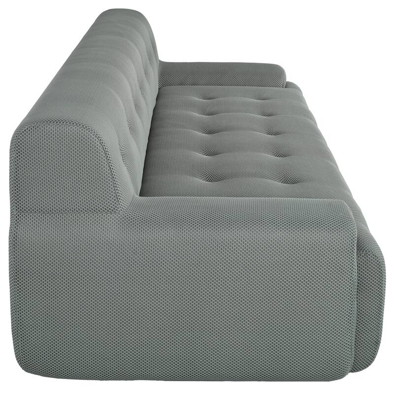 86.2'' Tufted Upholstered Sofa 3-Seat Modular Lounge Sofa for Livingroom Polyester Mesh Sofa Chaise