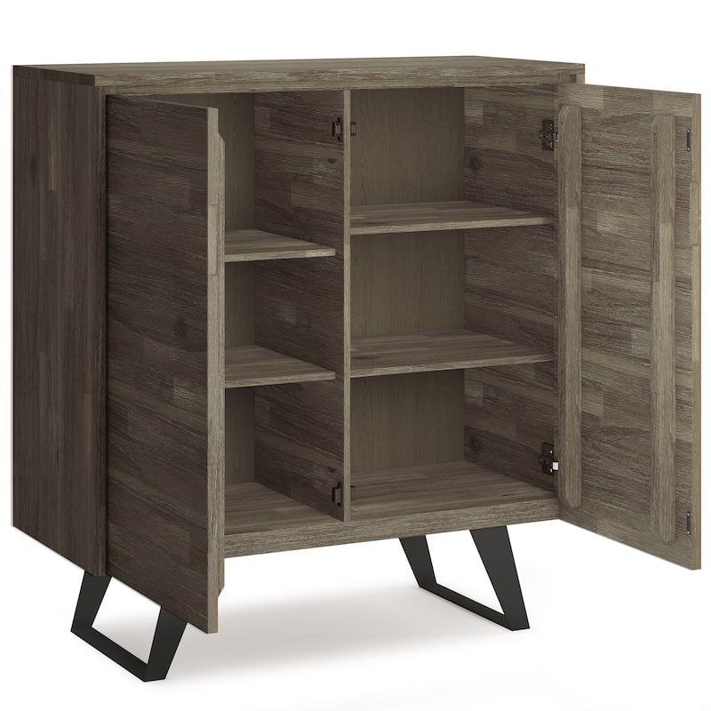 WYNDENHALL Mitchell SOLID WOOD and Metal 39 inch Wide Modern Industrial Medium Storage Cabinet - 39"w x 17"d x 42" h