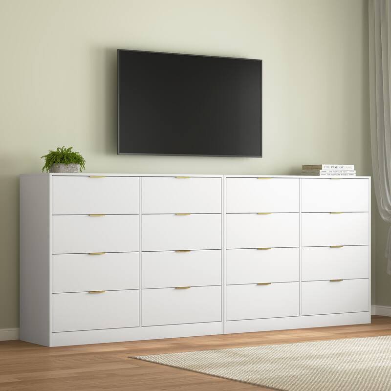 8-Drawer Dresser for Bedroom, Modern Wood Drawer Chest for Closet, Living Room & Hallway Organization