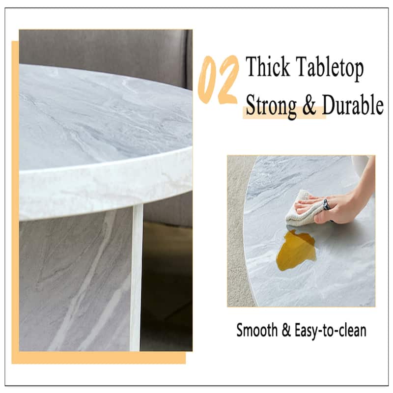 A Multi-style Decor Friendly MDF White Round Coffee Table