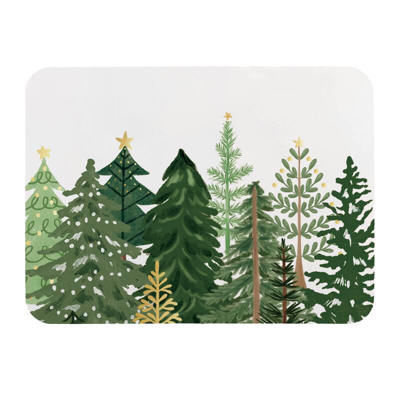 Shades of Green Tree Forest Drying Mat - 20" x 15"