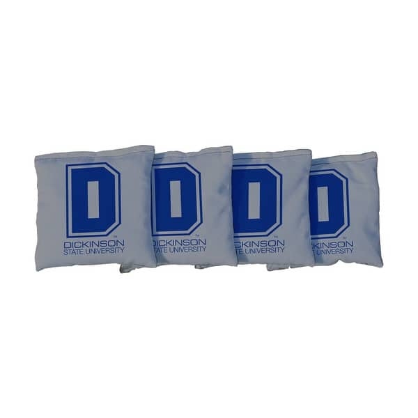 slide 2 of 3, Dickinson State DSU Blue Hawks Grey Cornhole Bags All-Weather Resin Filled
