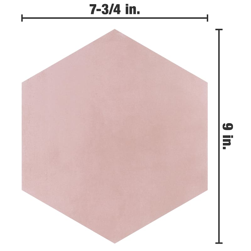Merola Tile Horizon Hex Rosa 7-3/4" x 9" Porcelain Floor and Wall Tile