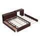 preview thumbnail 18 of 35, Full Size Platform Bed with Trundle and Drawers Wood Full Bed Frame with a Rolling Shelf Platform Bed with Desk - White