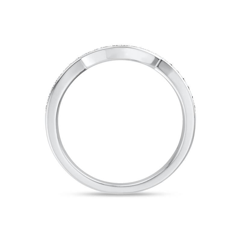 1/6ct TDW Diamond Contour Wedding Band in 10K Gold for Women