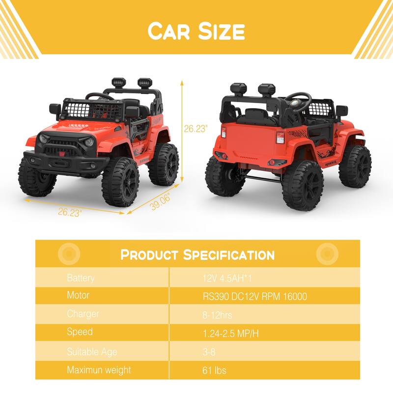 12V Ride Truck Car for Kids Electric Vehicles with Remote Control