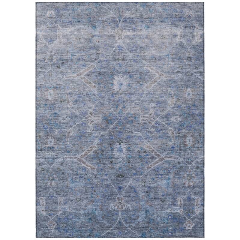 Machine Washable Indoor/ Outdoor Vintage Traditional Chantille Rug