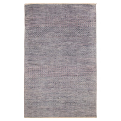 ECARPETGALLERY Hand-knotted Silk Shadow Grey Wool Rug - 5' 11" x 8' 11"