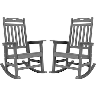 WINSOON All Weather Outdoor Rocking Chair, Set of 2