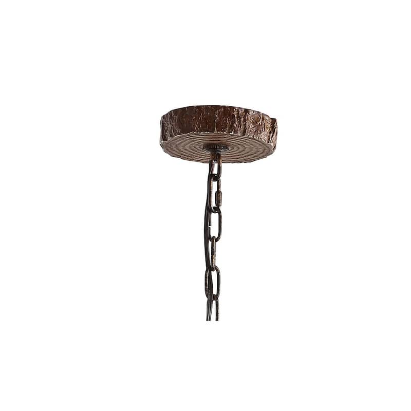 Apollo 28.5" Adjustable Resin Antler 6-Light Chandelier, Brown by JONATHAN Y