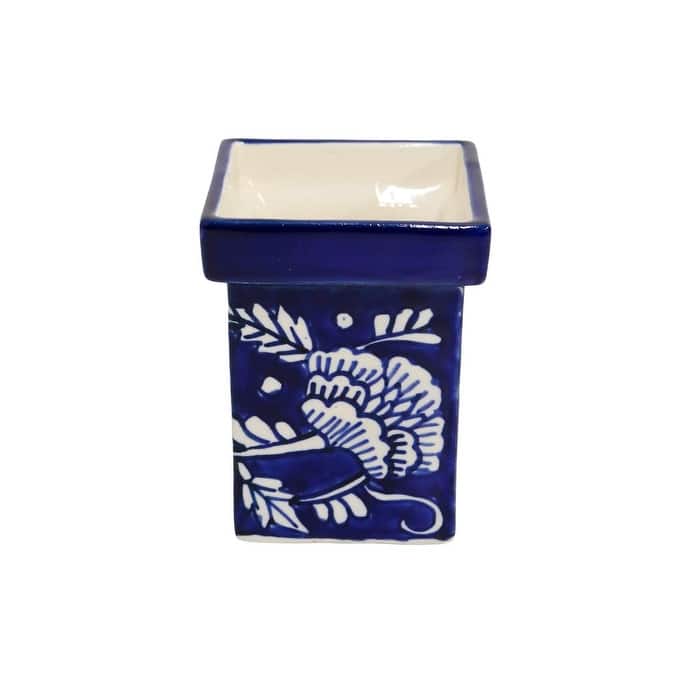 Home&Manor Mini Ceramic Vase Blue/White