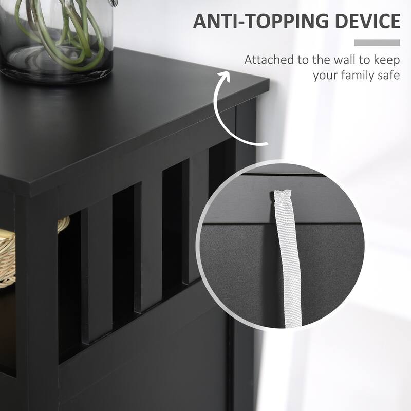 Sideboard Buffet Cabinet with 2-Level Shelf and Open Compartment