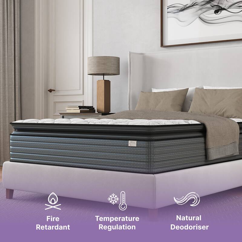 Isabella 14 Inch Twin Hybrid Pillow Top Mattress, CertiPUR-US Certified