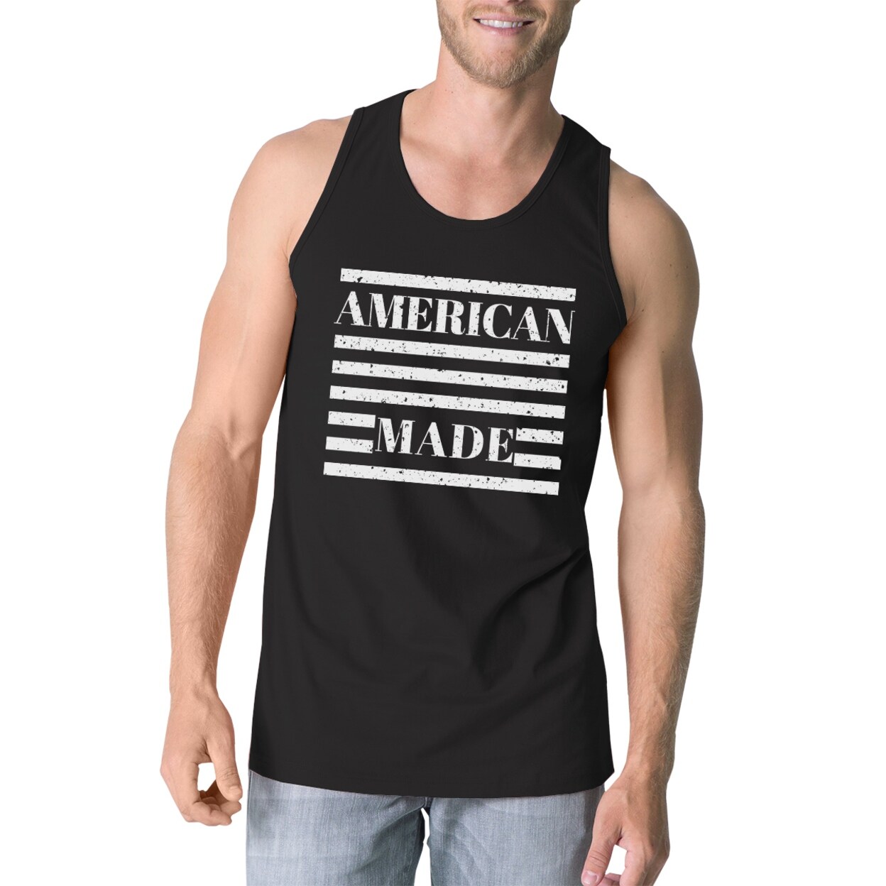 Shop 365 Printing American Made Mens Black Sleeveless Shirt Unique