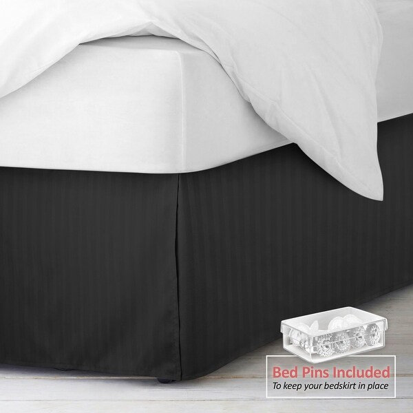Luxurious Look Box Pleated Bed Skirt Tailored Microfiber White Drop 6-30"