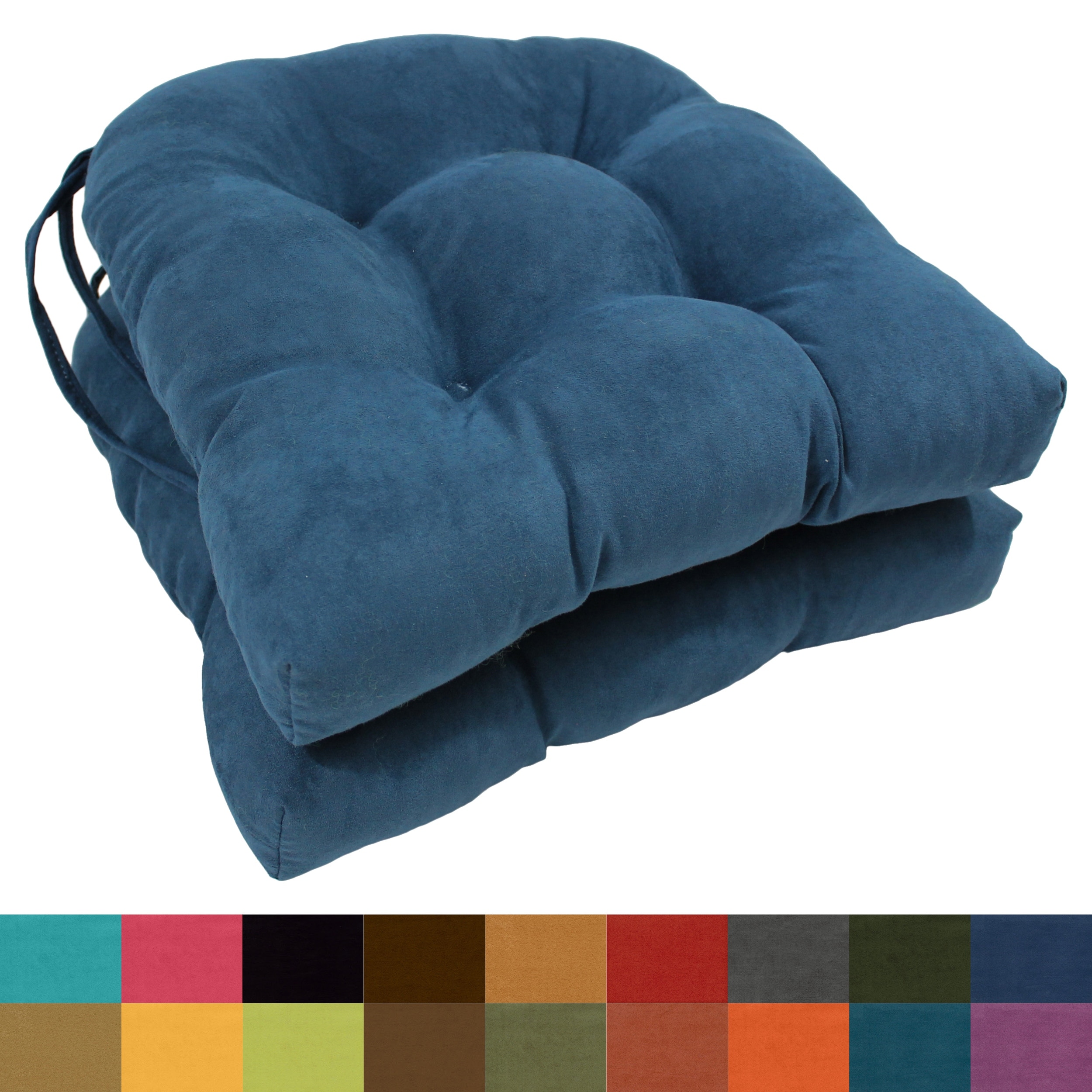 16-inch U-shaped Indoor Microsuede Chair Cushions (Set of 2, 4, or 6)