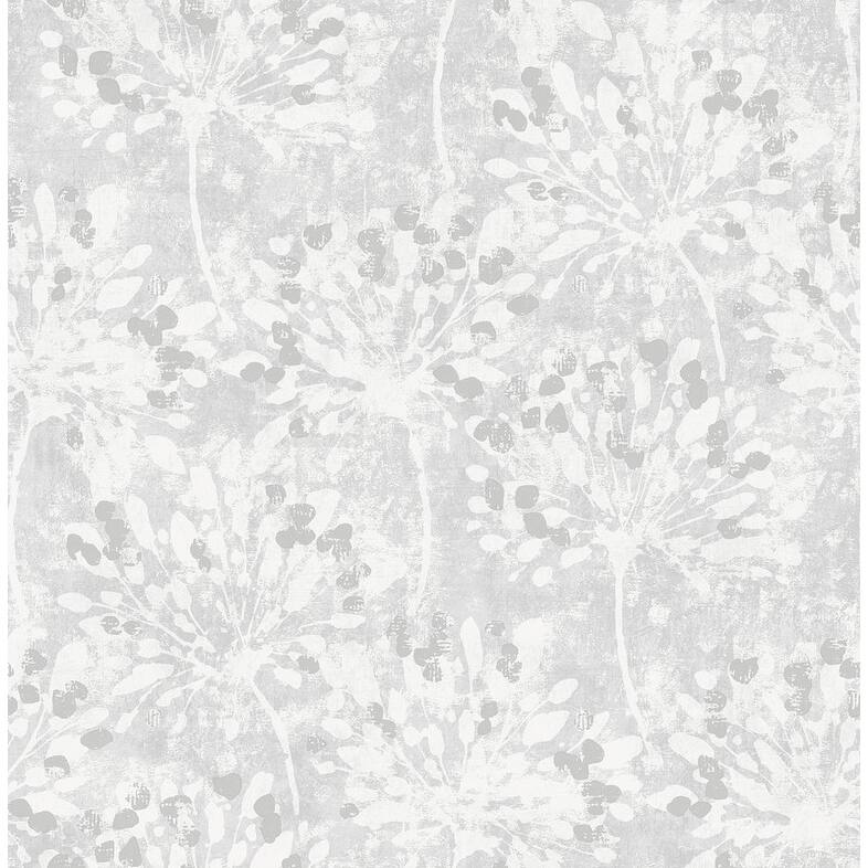 Advantage Dori Light Grey Painterly Floral Wallpaper - Grey