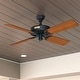 preview thumbnail 1 of 16, Hunter 52" Original Outdoor Ceiling Fan with Pull Chain, Damp Rated Matte Black - Walnut-Cherry blades