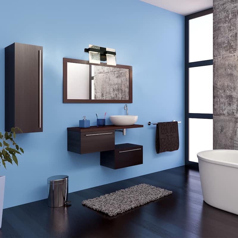 Madrona 2-light LED Bath and Vanity Light with Clear Seedy Acrylic