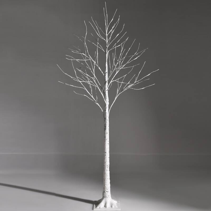 5 FT Lighted Birch Tree Artificial White Christmas Tree w LED Lights - 5 Foot