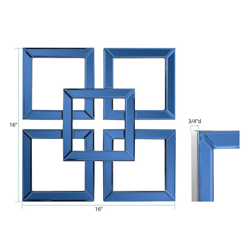 Allan Andrews Contemporary Layered Square Accent Mirror - 16" x 16"