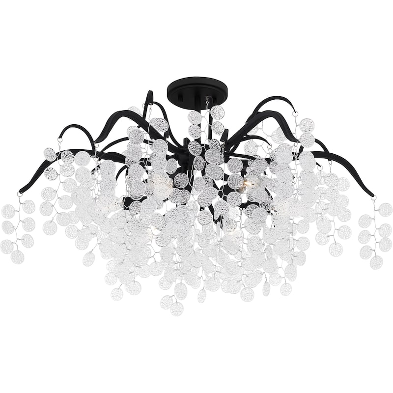 Maple 6-Light Earth Black Semi-Flush Mount