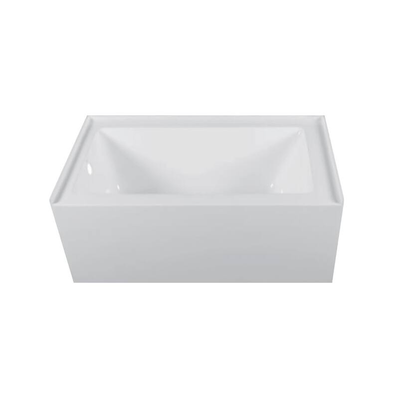 Fine Fixtures Acrylic-Fiberglass Soaking Bathtub, White. Alcove/Apron Front