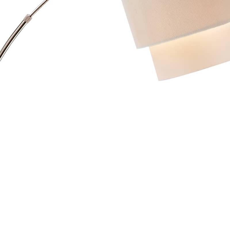 Metal Arched Floor Lamp with Fabric Drum Shade Adjustable Height Rotary Switch - 35” x 13” x 71” (D x W x H)