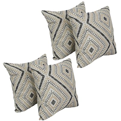 Blazing Needles 17-inch Square Throw Pillows (Set of 4)