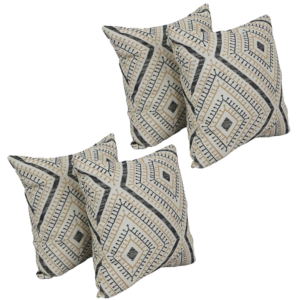 Blazing Needles 17-inch Square Throw Pillows (Set of 4)