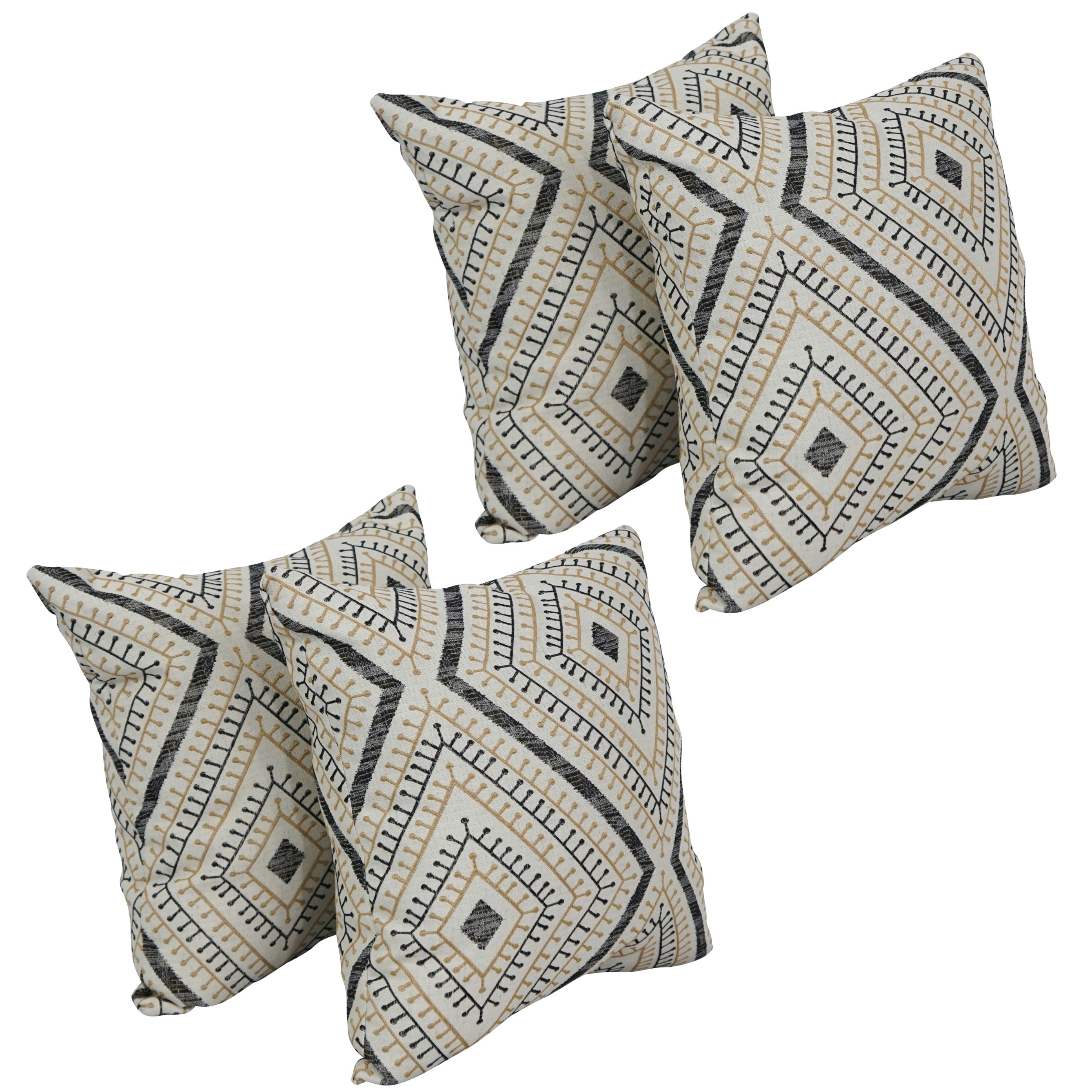Blazing Needles 17-inch Square Throw Pillows (Set of 4)